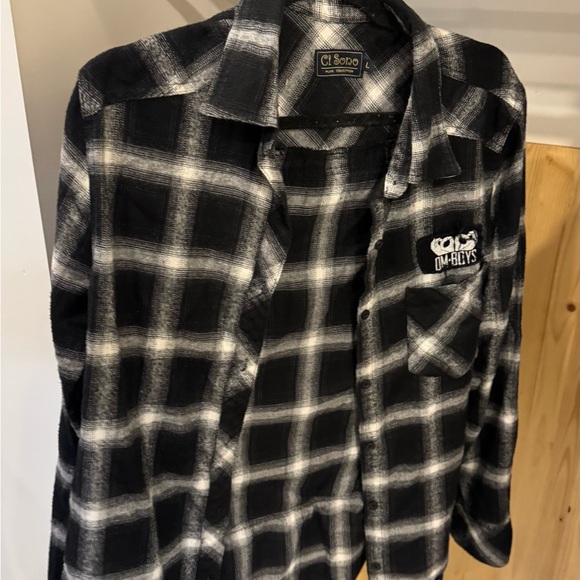 OM BOYS Black and White Plaid Shirt - Picture 2 of 2